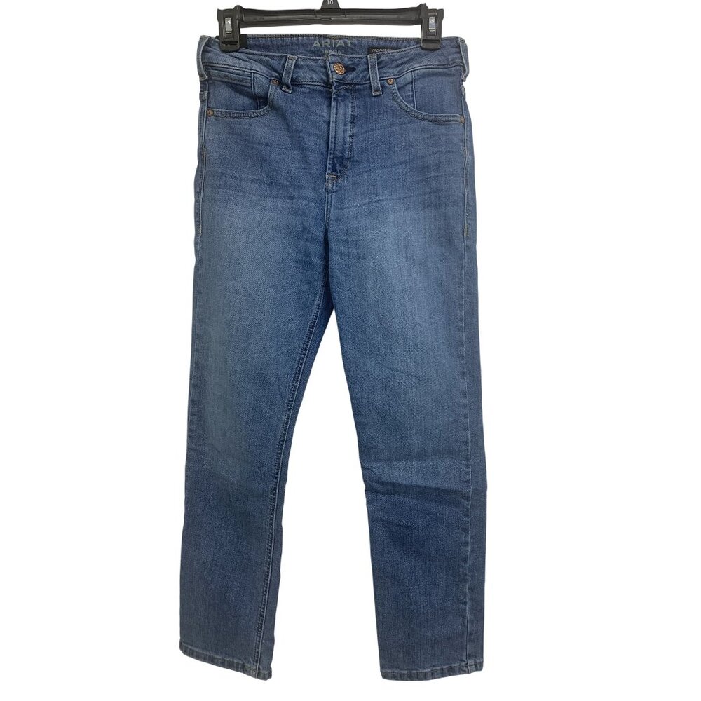Ariat 27R High Rise Straight Denim Jeans Italian Denim Blue Western